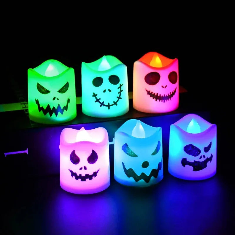 6pcs Halloween Led Ghost Pumpkin Candle Light - YourGiftIdeasUK
