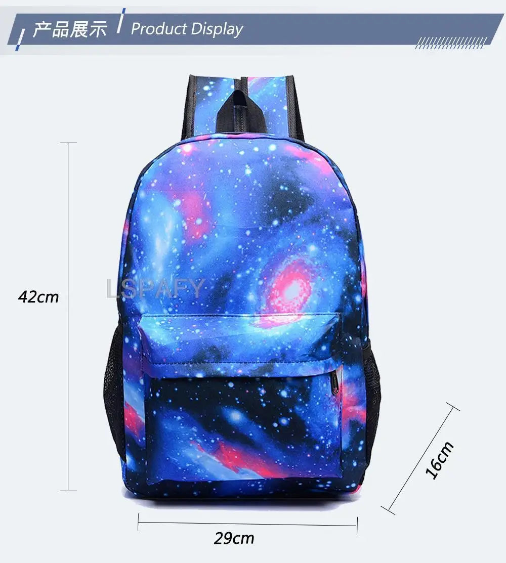 Luminous Cartoon Backpack Set for Kids & Adults