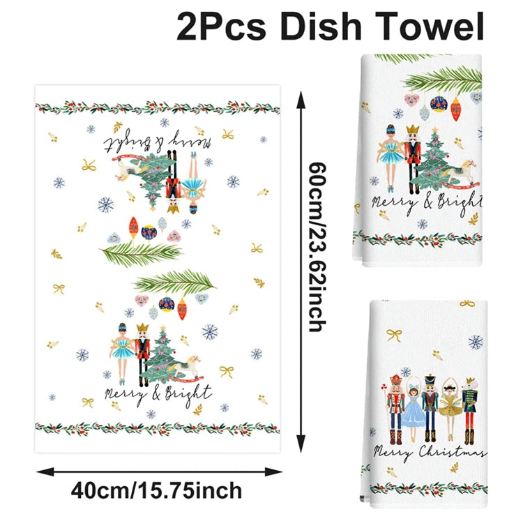 2pcs Christmas Kitchen Towels Merry Christmas Party Decoration 2025 Xmas Santa Claus Dish Towel Navidad Natal New Year Gift 2026 - YourGiftIdeasUK