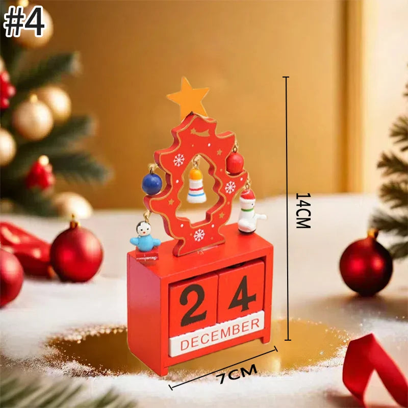 Christmas Advent Calendar Christmas Decorations Cute Snowman Elk Santa Claus Calendar Desktop Ornament New Year Gift Navidad - YourGiftIdeasUK