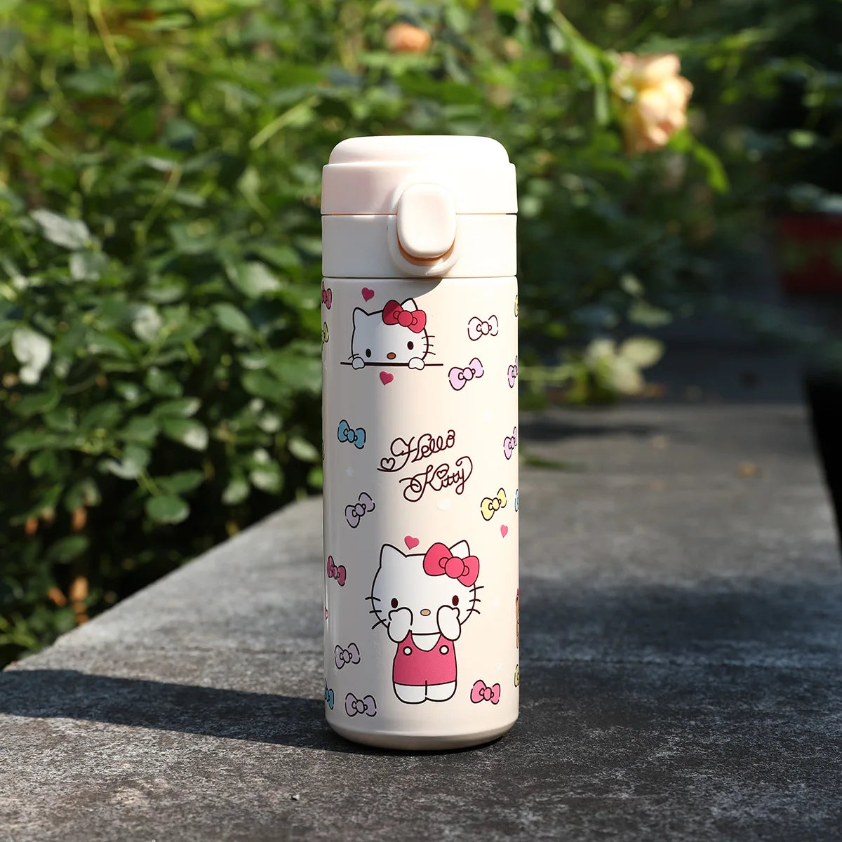 Printed 400Ml Water Bottle Thermos Cup Pocket Stainless Steel Thermal Coffee Mug Vacuum Insulated Flask Cup Kid Gift