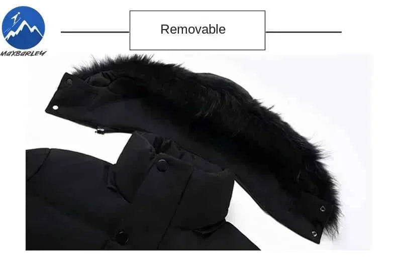 Luxury Long Down Jacket Men's Winter Korean Style Detachable Fur Collar Cap White Duck Down Warm Coat Brand Lightweight Parka