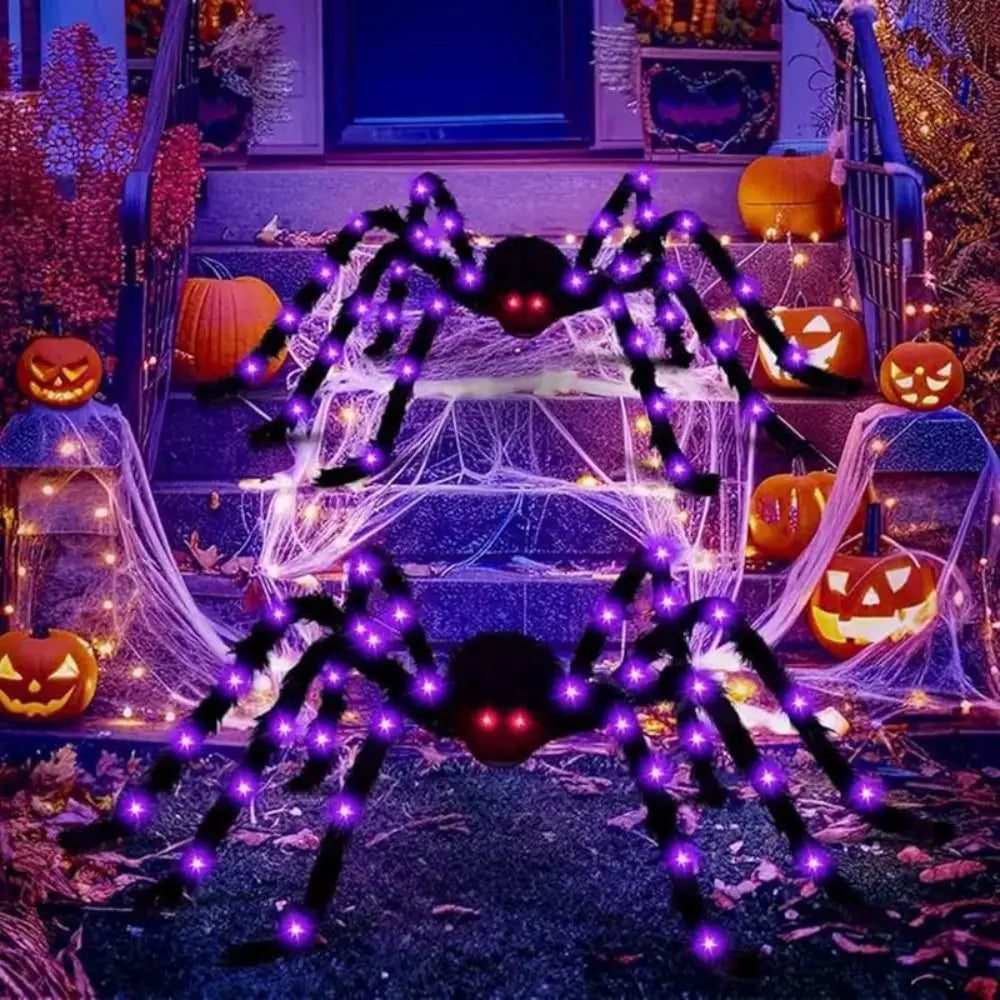 8 Modes Halloween Spider Web Lights Waterproof Glow LED Spider Net 5m Triangle Luminous Halloween Spider Indoor Outdoor - YourGiftIdeasUK