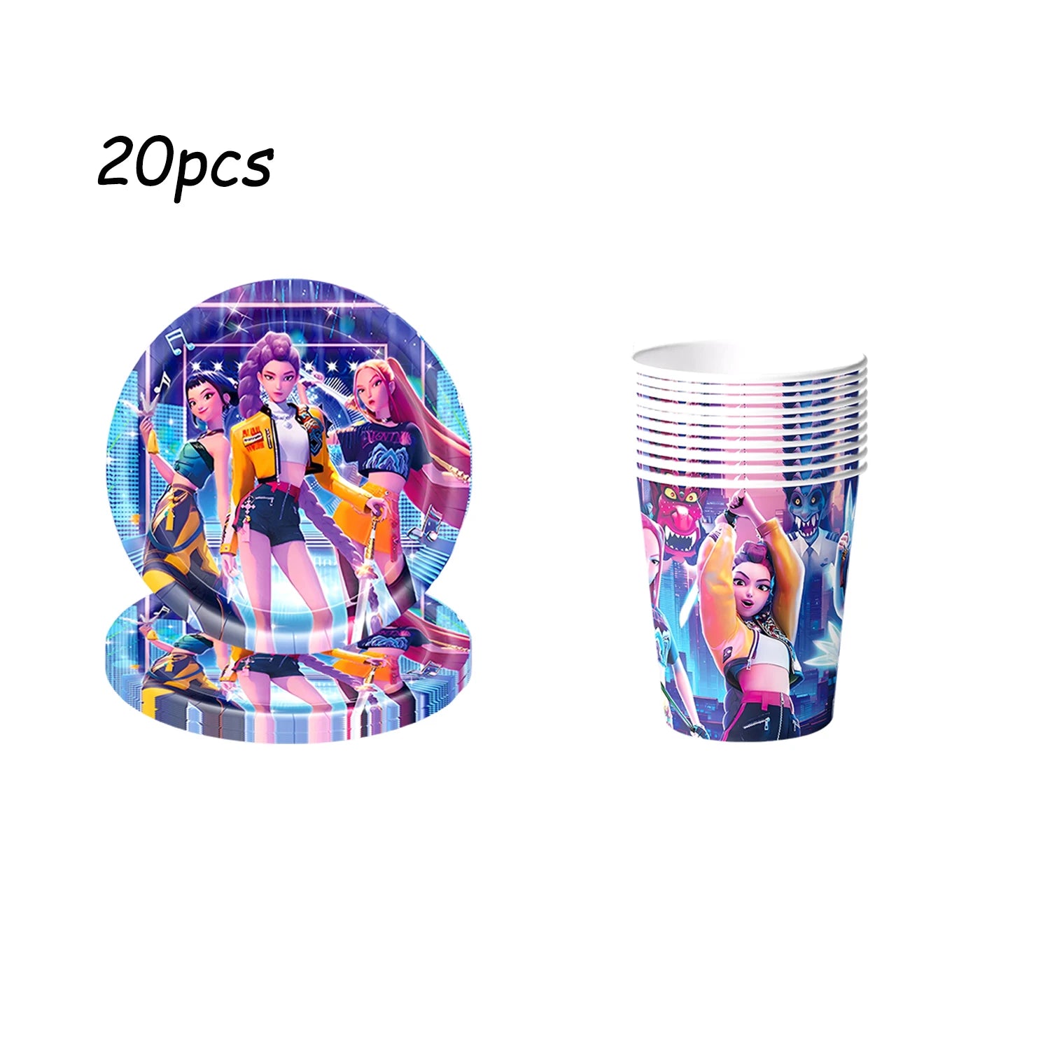 k pop demon hunters Theme Birthday Party Decorations Tableware Cup Plate  Gift bag paper Straw for Girls Baby Shower Supplies - YourGiftIdeasUK
