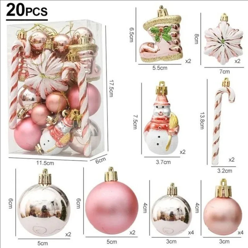 20/29pcs Christmas Ball Decoration Hanging Christmas Tree Pendant Ornaments For Home Gifts Accessories