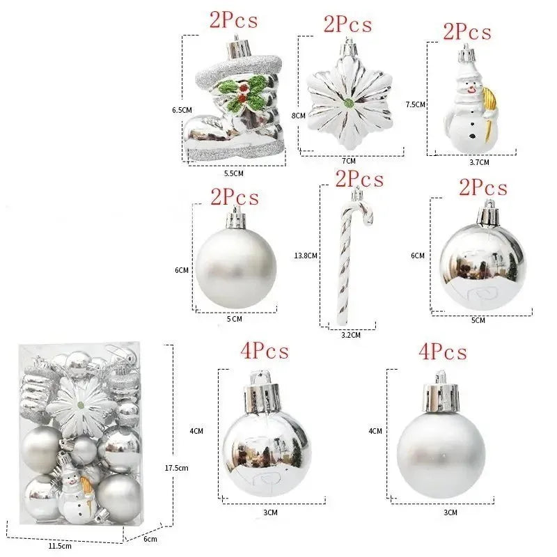 20/29pcs Christmas Ball Decoration Hanging Christmas Tree Pendant Ornaments For Home Gifts Accessories