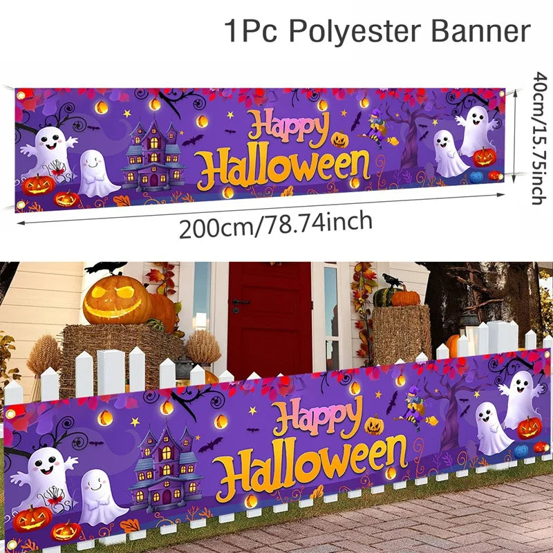 Ghost Halloween Pumpkin Banner - YourGiftIdeasUK