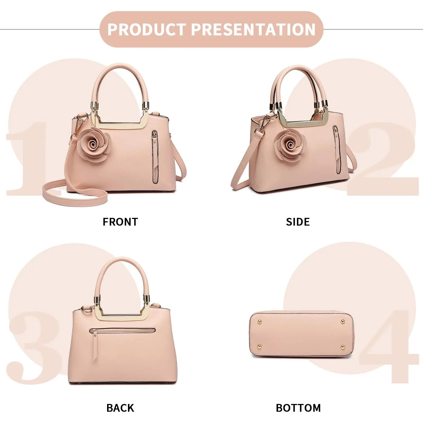 Miss Lulu Handbags for Women Ladies Shoulder Bags Fashion PU Leather Crossbody Top Handle Bag