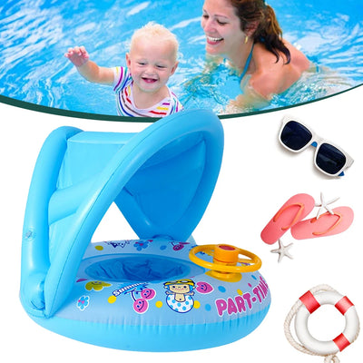 Baby Inflatable Swimming Rings Seat for Kids Children Floating Sunshade Swim Circle Pool Bathtub Beach Summer Water Toys