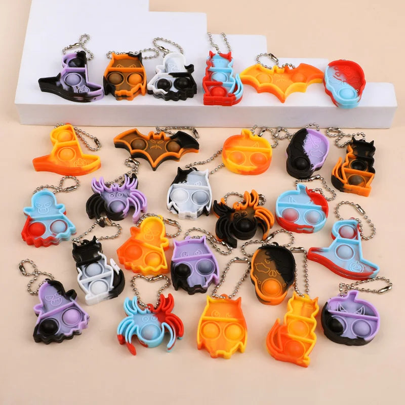 10-20-30Pcs Halloween Mini Pop Keychain Fidget Toys - YourGiftIdeasUK