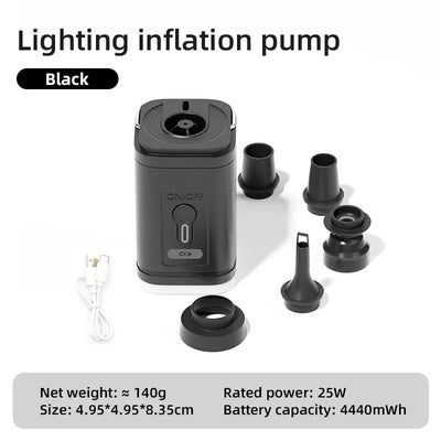 Mini Portable Air Pump with 1300mAh Battery USB Rechargeable to Inflate Deflate for Pool Floats, Air Bed, Vacuum Storage Bags
