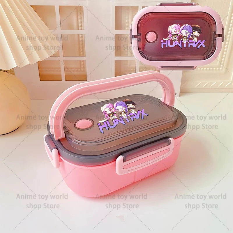 KPop Demon Hunters Portable Bento Lunch Boxs Girl Boy Compartment Fruit Food Boxs Microwave Lunch Box Picnic Fresh Box Gift - YourGiftIdeasUK
