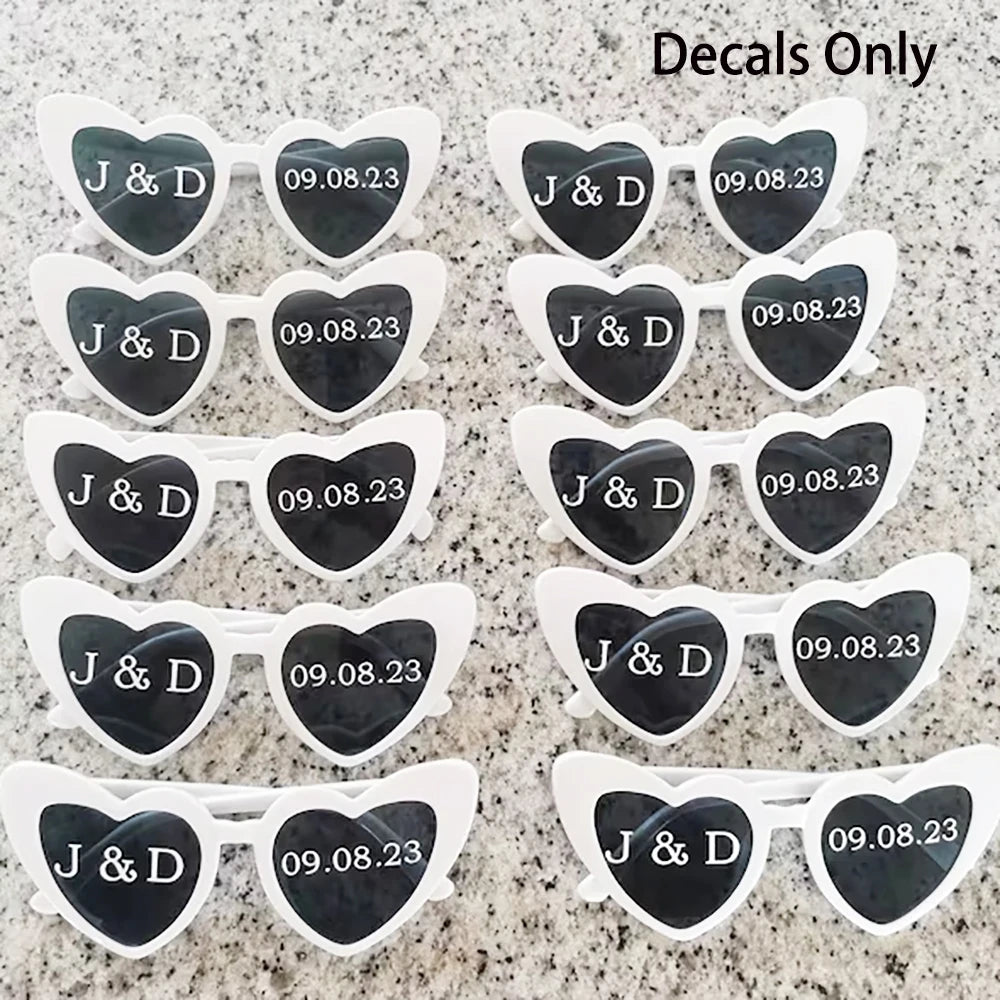 Personalized Vinyl Name Stickers For Bride Sunglasses Bachelorette Party Decor Custom Glass Decal Vinyl Sticker Wedding Labels - YourGiftIdeasUK