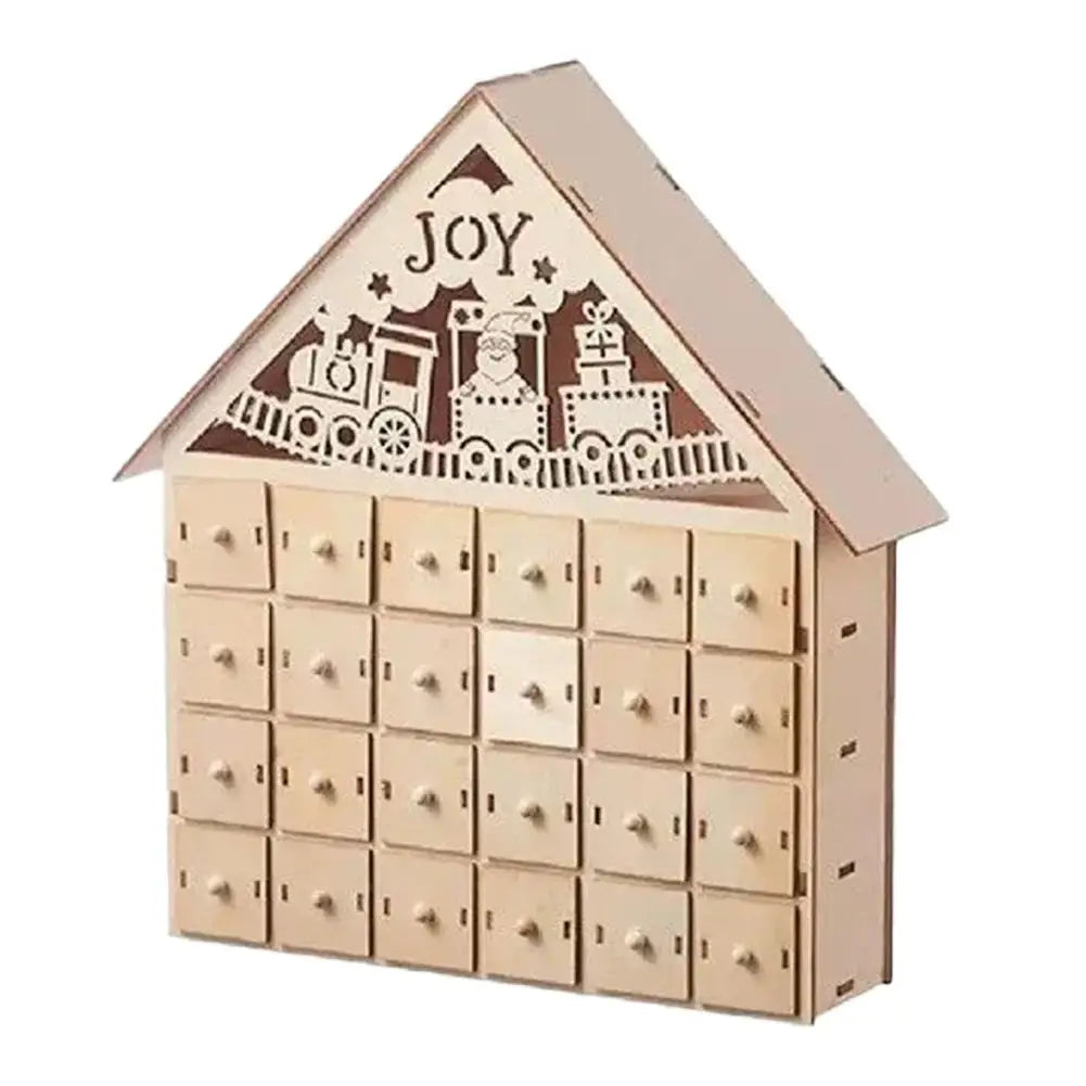 Christmas Advent Calendar 24 Days Countdown Decoration Reusable Detachable Wooden Tabletop Christmas Decoration - YourGiftIdeasUK