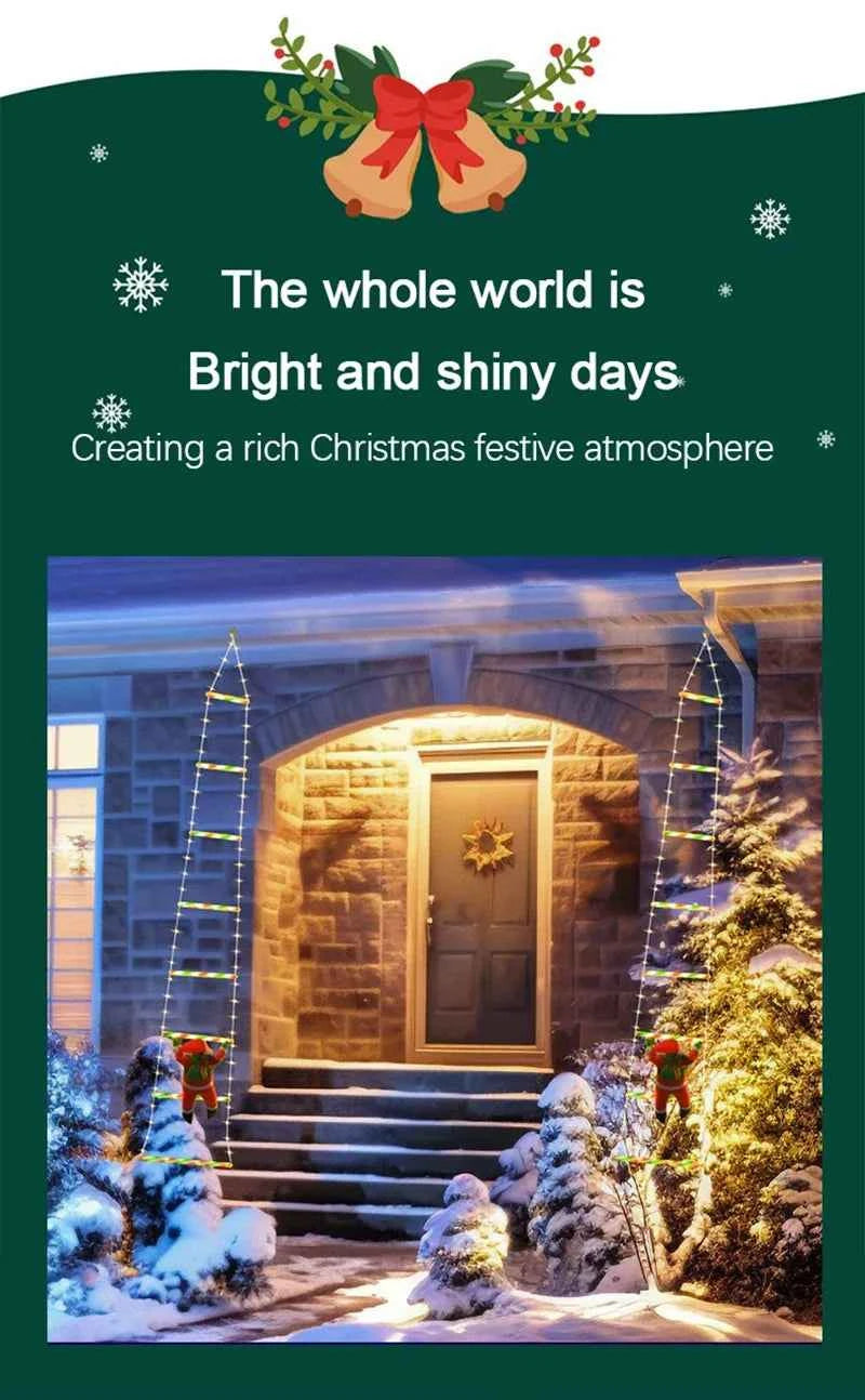 1/3M Santa Claus Climbing Ladder String Lights USB 8 Modes LED Lamp Christmas Decoration For Garden Cristmas Tree New Year Gift