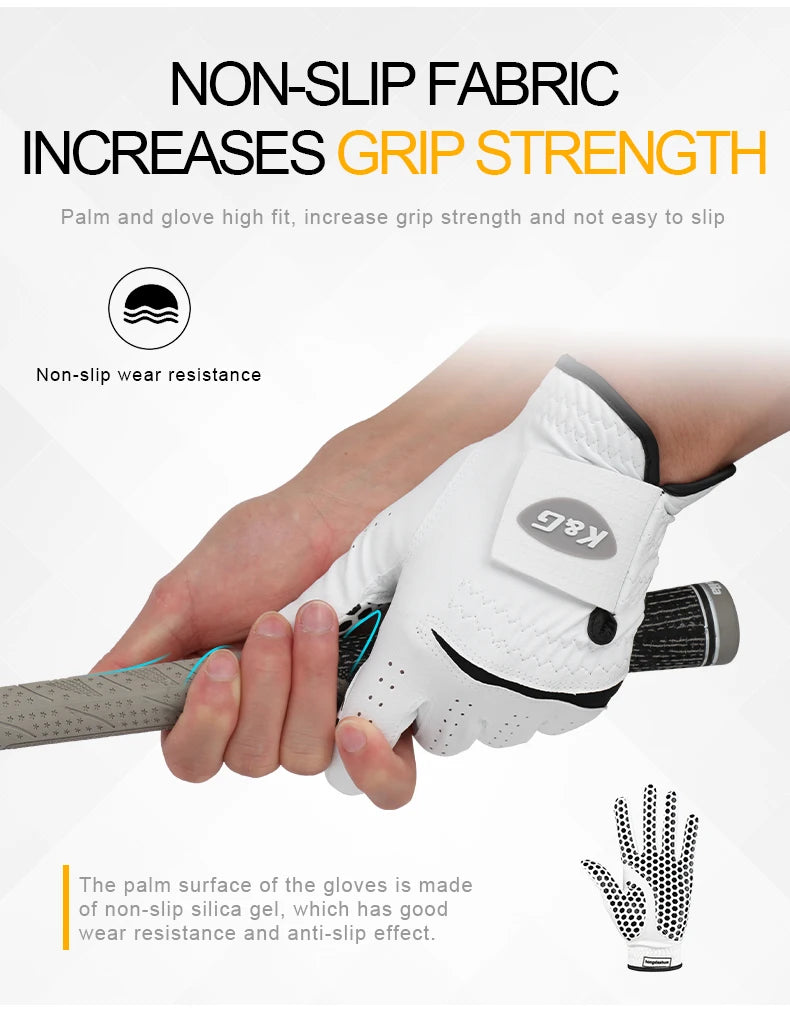Pack 1 Person Golf Gloves Men's Left Hand Soft Breathable Pure Sheepskin Non-slip Pellet Golf Gloves Golf Men 22/23/24/25/26