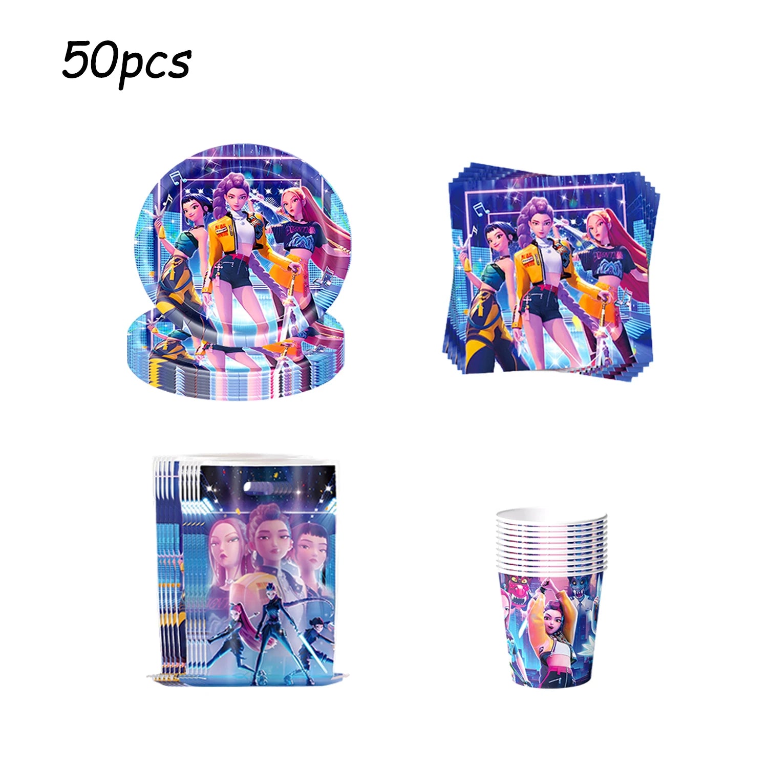 k pop demon hunters Theme Birthday Party Decorations Tableware Cup Plate  Gift bag paper Straw for Girls Baby Shower Supplies - YourGiftIdeasUK