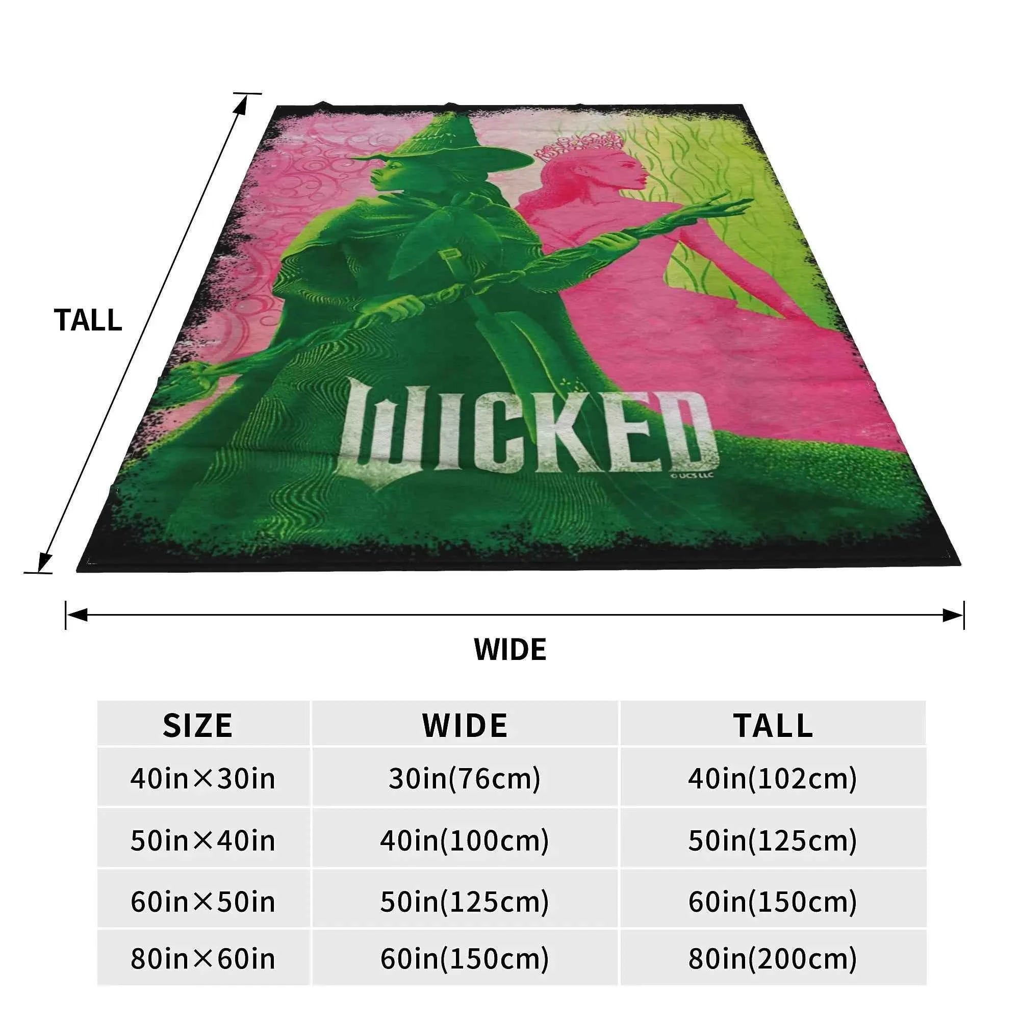 Wicked Elphaba & Glinda Tonal Blanket Magic Movie Flannel Throw Blankets Bedspreads Printed Soft Warm Multifunction Quilt