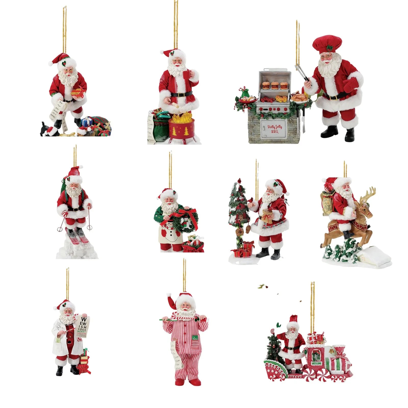 Christmas Tree Decor Pendant 2D Acrylic Santa Claus's Daily Life Home Holiday Pendant Christmas Ornaments Navidad New Year 2025 - YourGiftIdeasUK