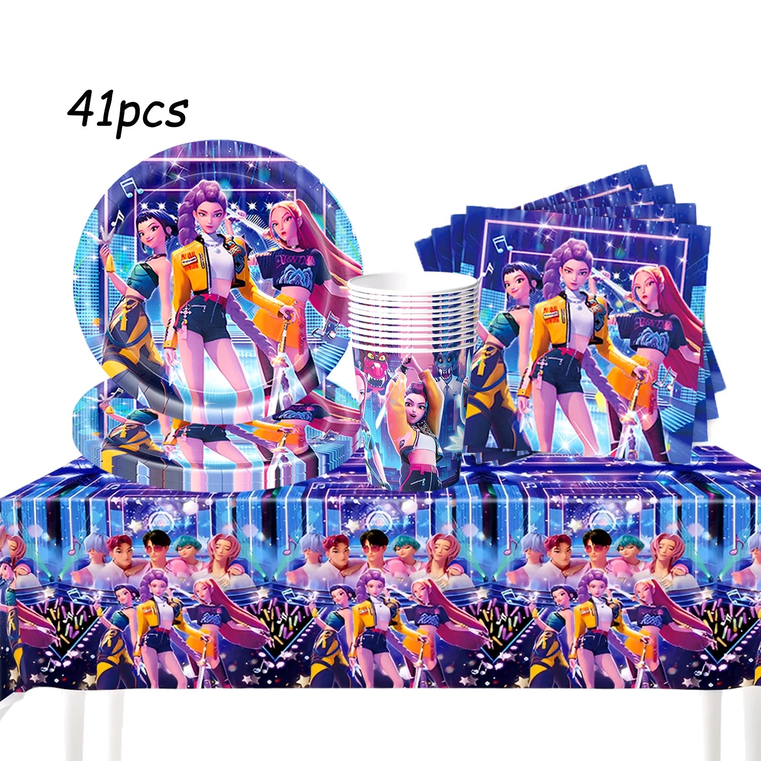k pop demon hunters Theme Birthday Party Decorations Tableware Cup Plate  Gift bag paper Straw for Girls Baby Shower Supplies - YourGiftIdeasUK