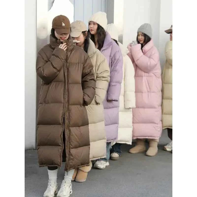 CHIC VEN Women Down Coats New Long Thick Warm Down Jackets Overcoat White Duck Down Loose Casual Jacket Autumn Winter 2023