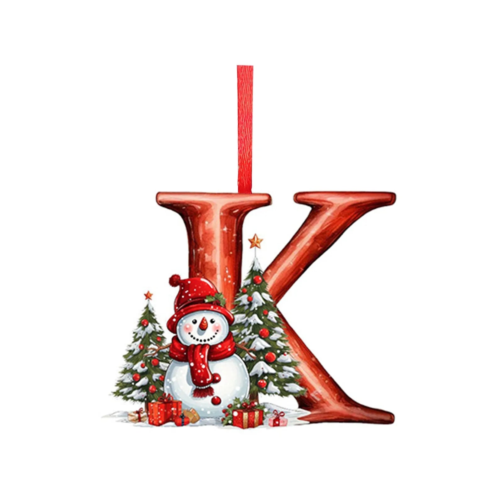 New Christmas Tree Decoration 2D Letter Pendant Acrylic 26 Letter Pendant Hanging Christmas Tree Ornament Accessories navidad - YourGiftIdeasUK