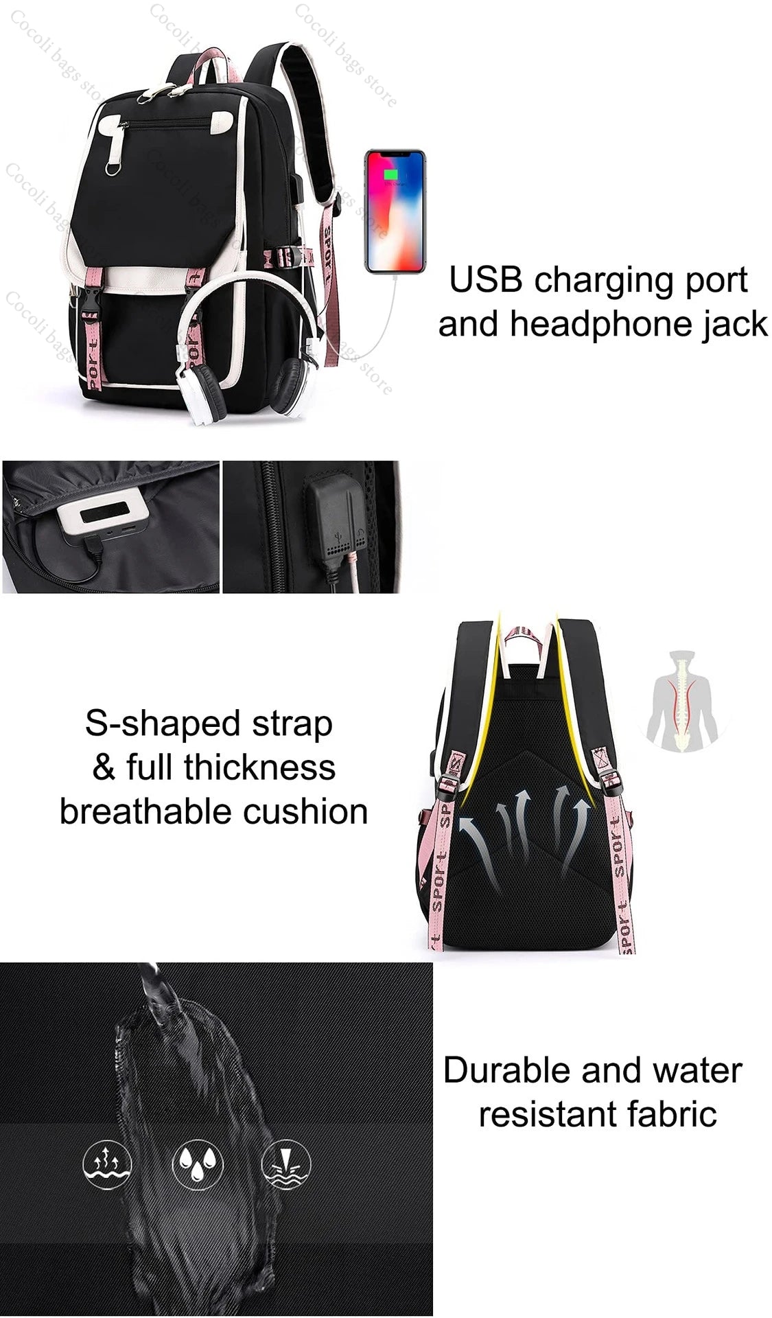 2025 KPop Demon Hunters Print Backpack Large Capacity School Bag Student Bag School Backpack Girls' School Backpack