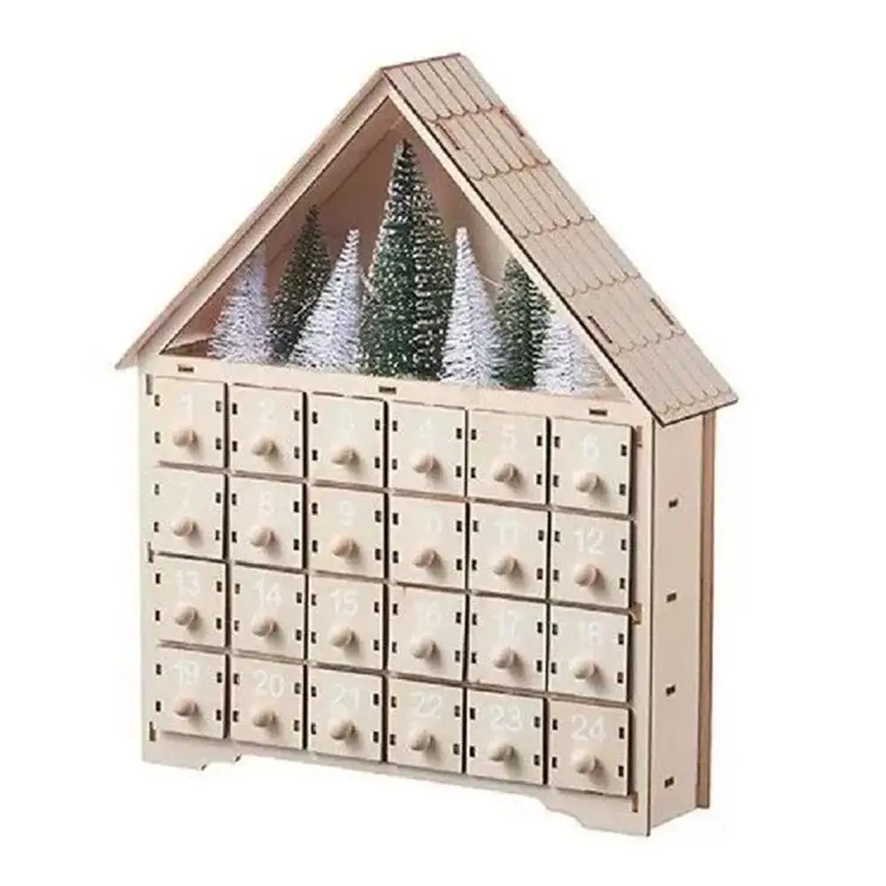 Christmas Advent Calendar 24 Days Countdown Decoration Reusable Detachable Wooden Tabletop Christmas Decoration - YourGiftIdeasUK