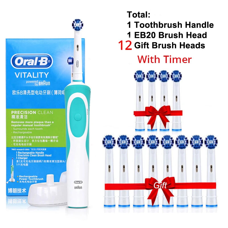 Oral B Electric Toothbrush Adult Rotation Clean Teeth Charging Tooth Brush 3D Whiten Teeth Oral Care Brush With Gift Brush Heads - Your Gift Ideas