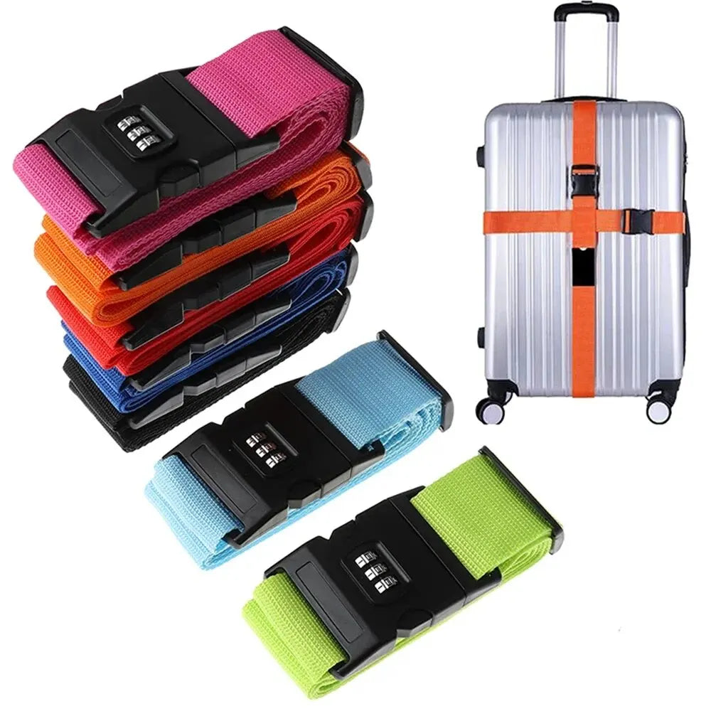 1PC Travel Luggage Strap Adjustable Password Lock Packing Belt Baggage Secure Lock Anti-theft Luggage Suitcase Buckle Strap