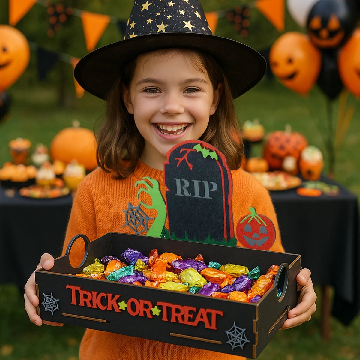 Halloween Wooden Candy Tray - YourGiftIdeasUK