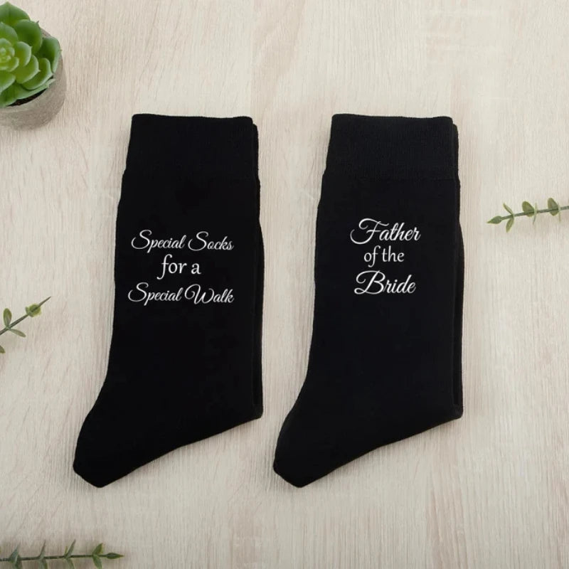 Special Socks Wedding Party Socks Father of The Bride Gift Wedding Day Decoration Supplies Gifts Black Father of The Bride Socks