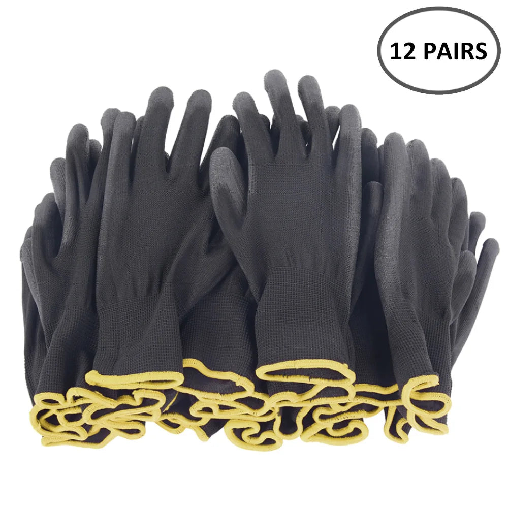 Nitrile safety coated work gloves PU and palm coated gloves safety gloves are suitable for construction and maintenance vehicles