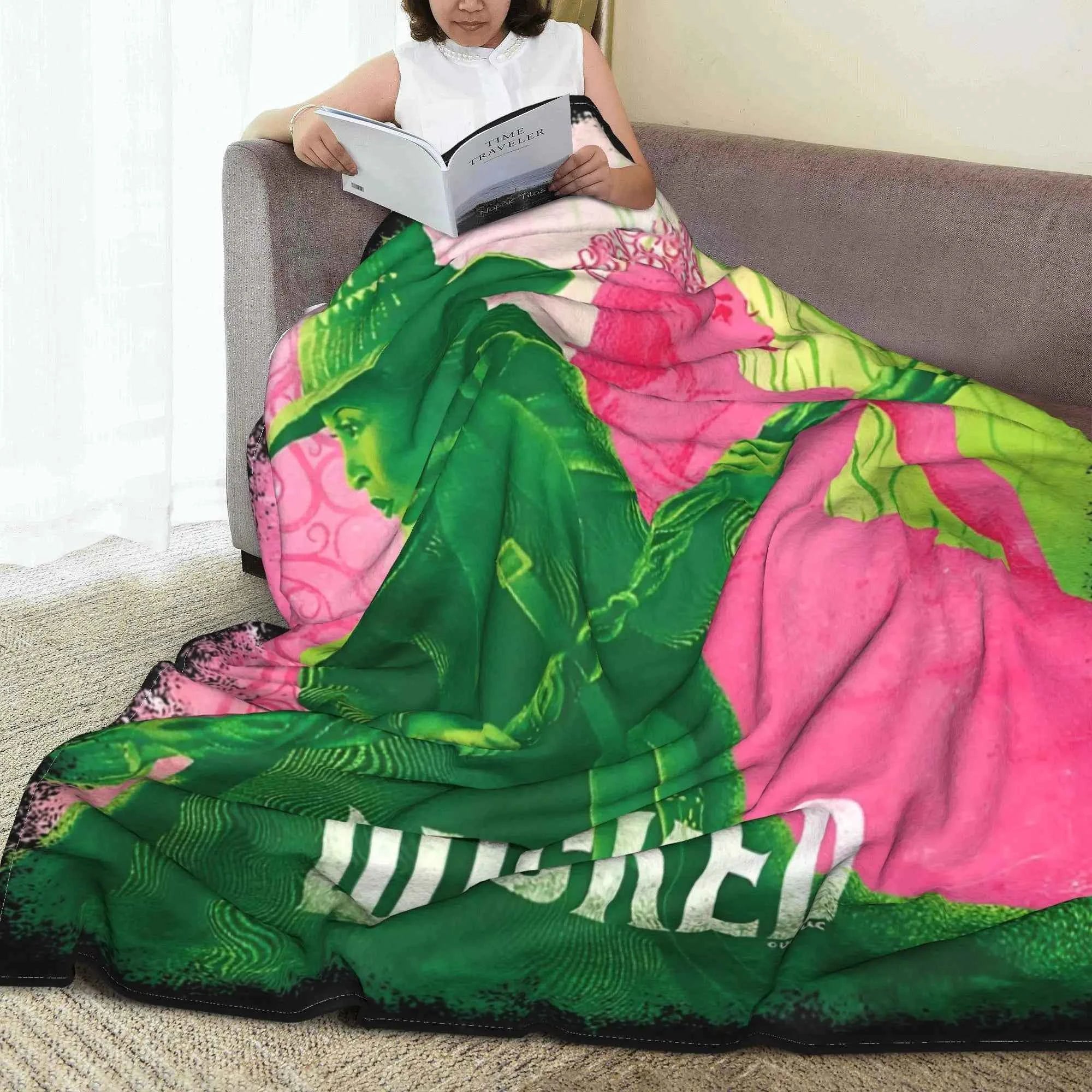 Wicked Elphaba & Glinda Tonal Blanket Magic Movie Flannel Throw Blankets Bedspreads Printed Soft Warm Multifunction Quilt