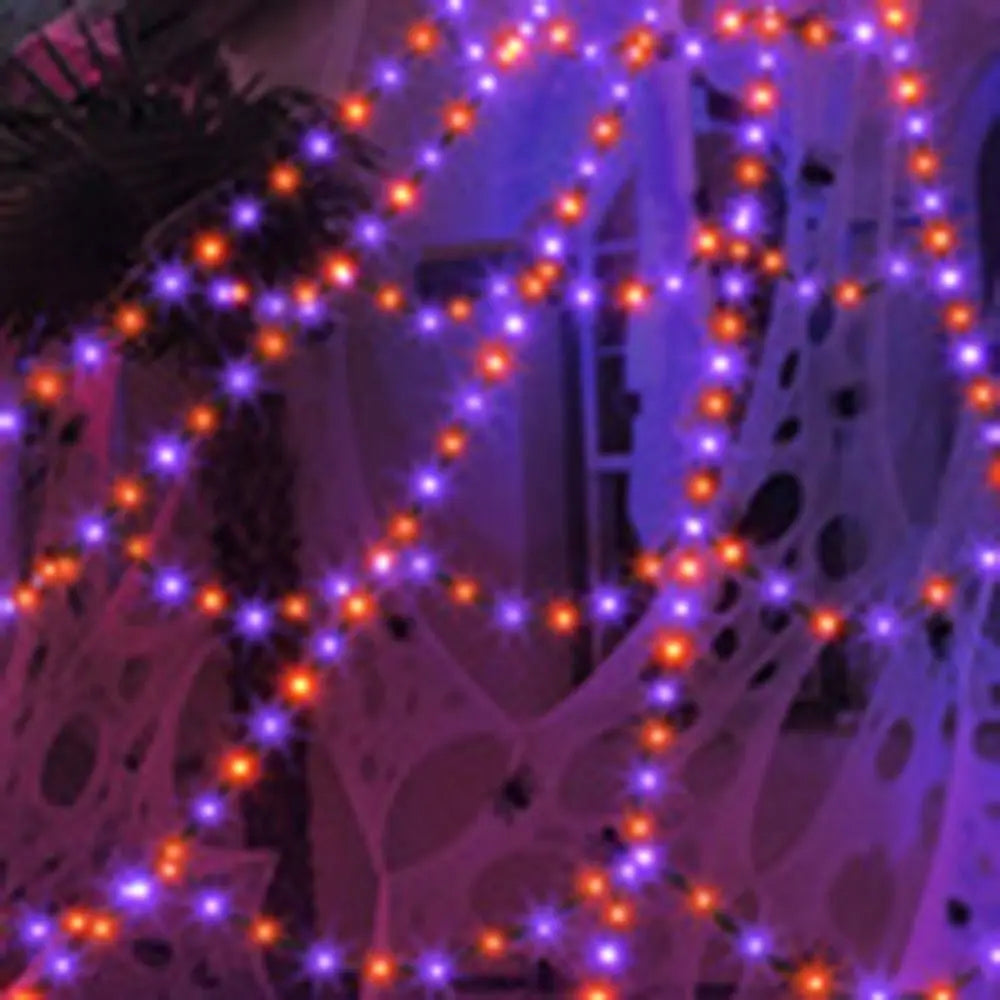 8 Modes Halloween Spider Web Lights Waterproof Glow LED Spider Net 5m Triangle Luminous Halloween Spider Indoor Outdoor - YourGiftIdeasUK