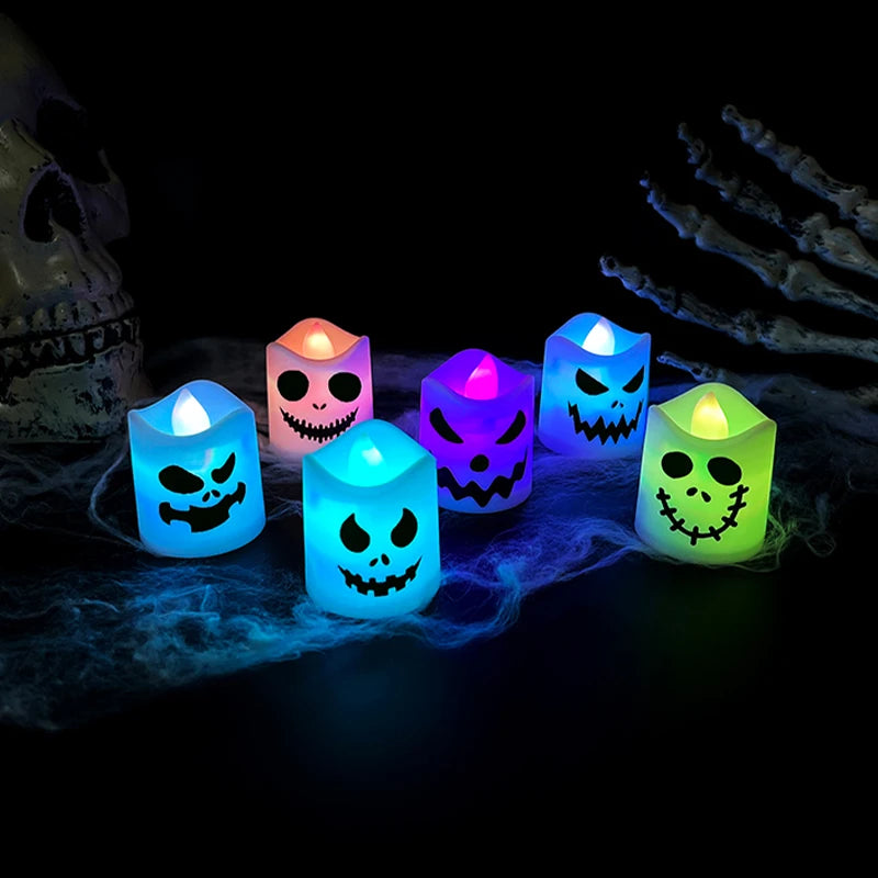6pcs Halloween Led Ghost Pumpkin Candle Light - YourGiftIdeasUK