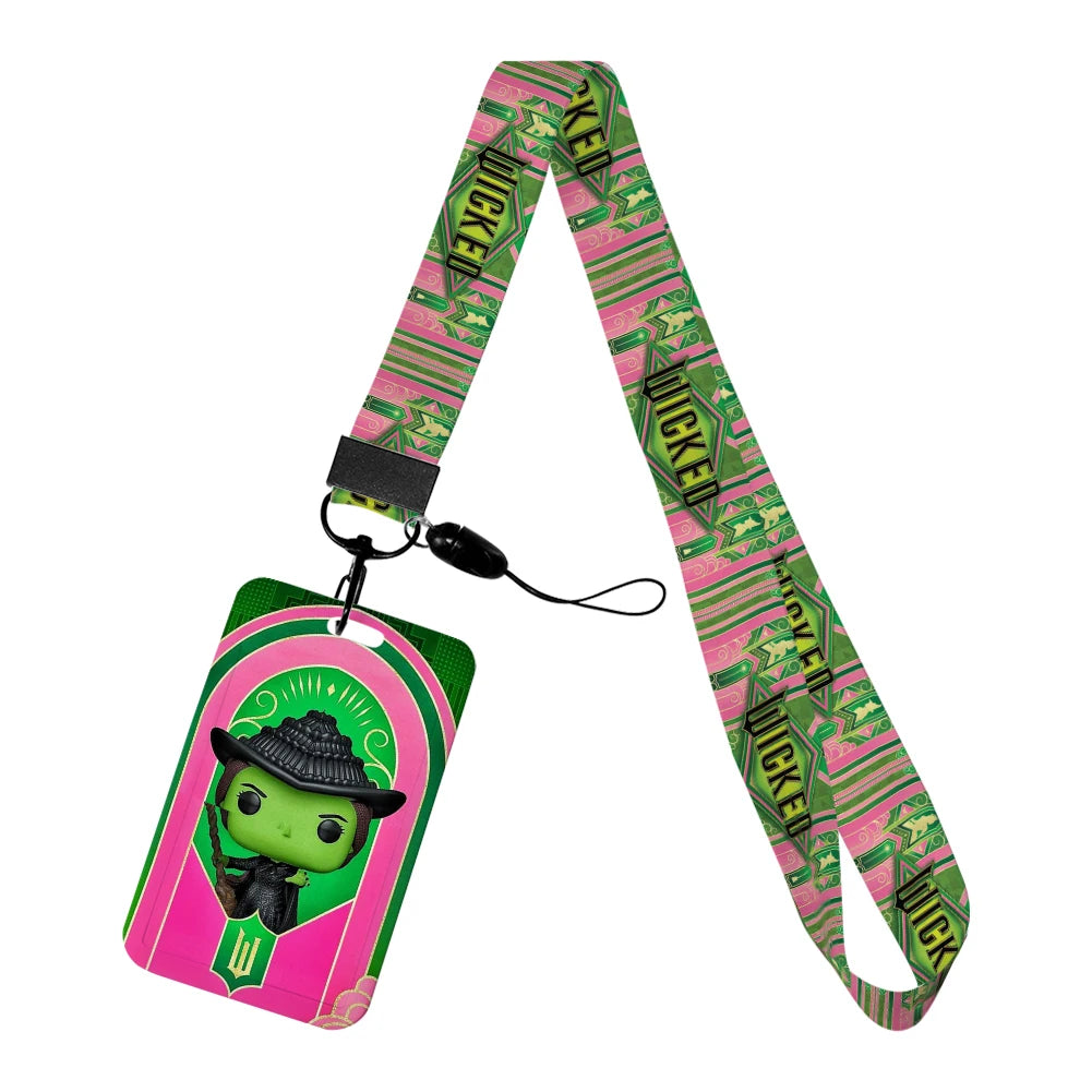 Wicked Glinda and Elphaba Women Lanyards ID Badge Holder Strap Work Card Bus Access Card Holder Keychains Accessories - YourGiftIdeasUK