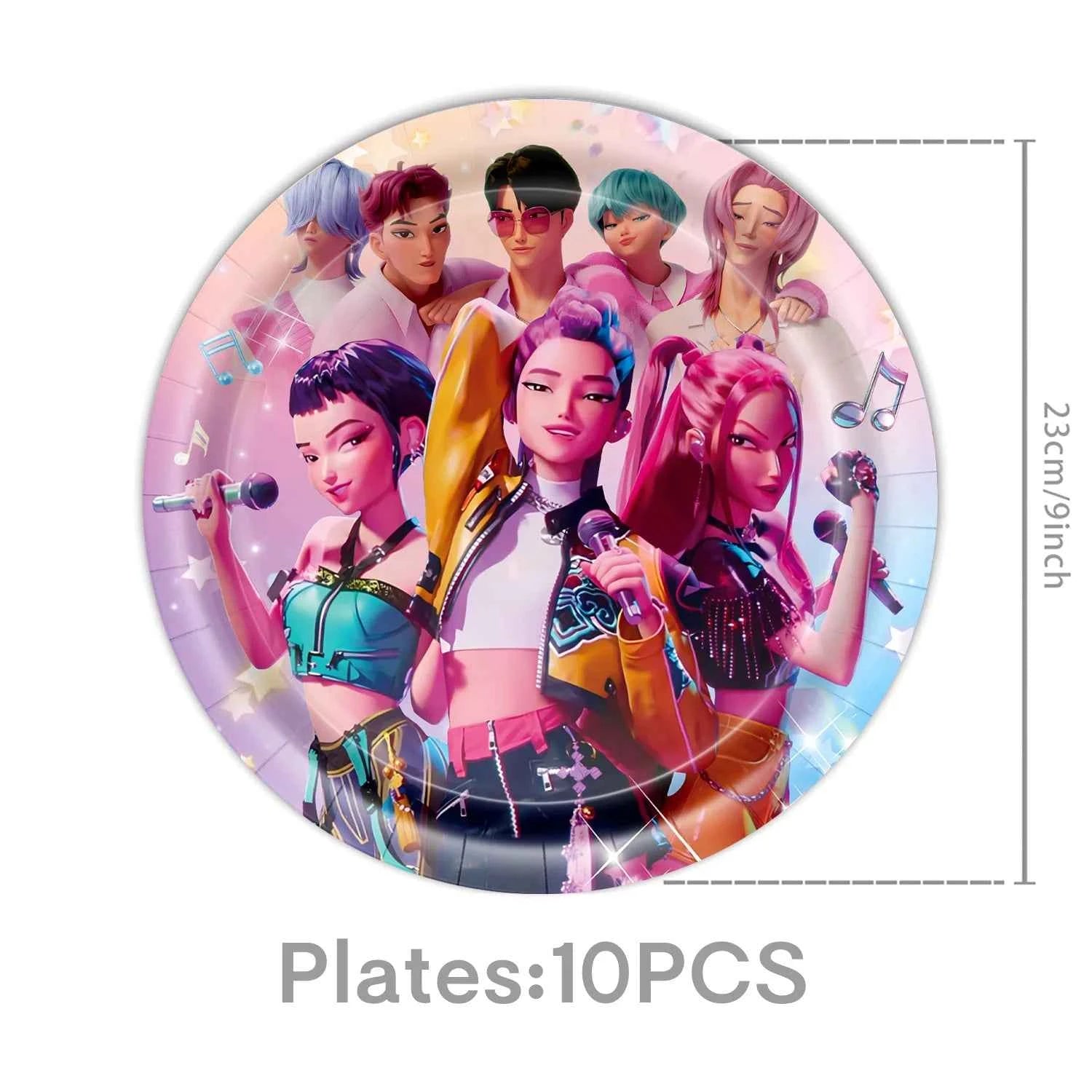 Birthday Decorations k pop demon hunters Birthday Table cloth Birthday Cup Plate Baby Shower Party Favors Kids Kpop Demon Hunter