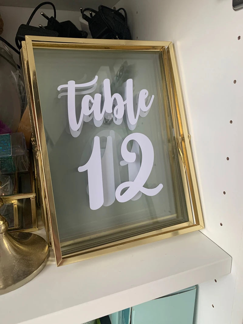 Wedding Party Table Number Decals , Removable Waterproof Table Vinyl Sticker Decal for Wedding Glass & Bottle &Board Decoration