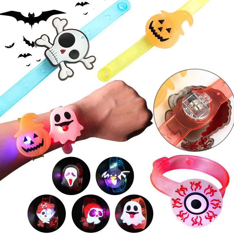 5-10-20PCS Glowing Pumpkin Ghost Bracelet Rings Kids - YourGiftIdeasUK