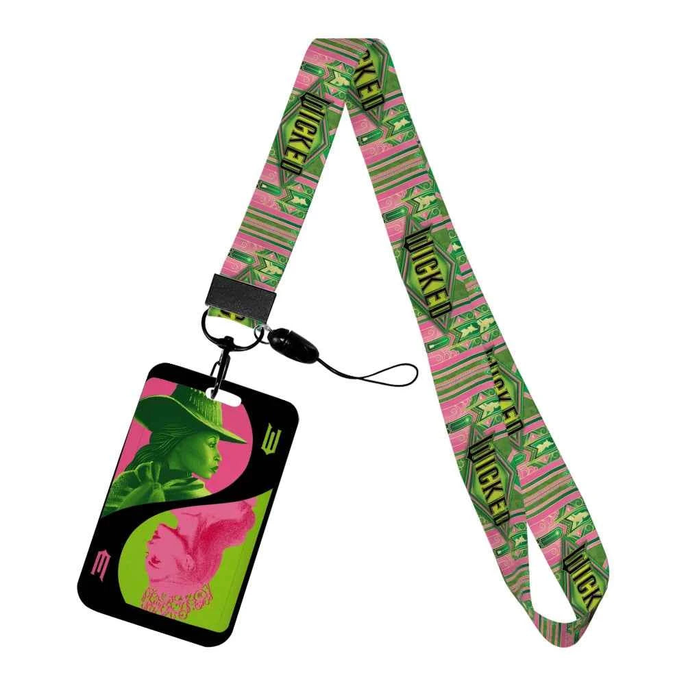 Wicked Glinda and Elphaba Women Lanyards ID Badge Holder Strap Work Card Bus Access Card Holder Keychains Accessories