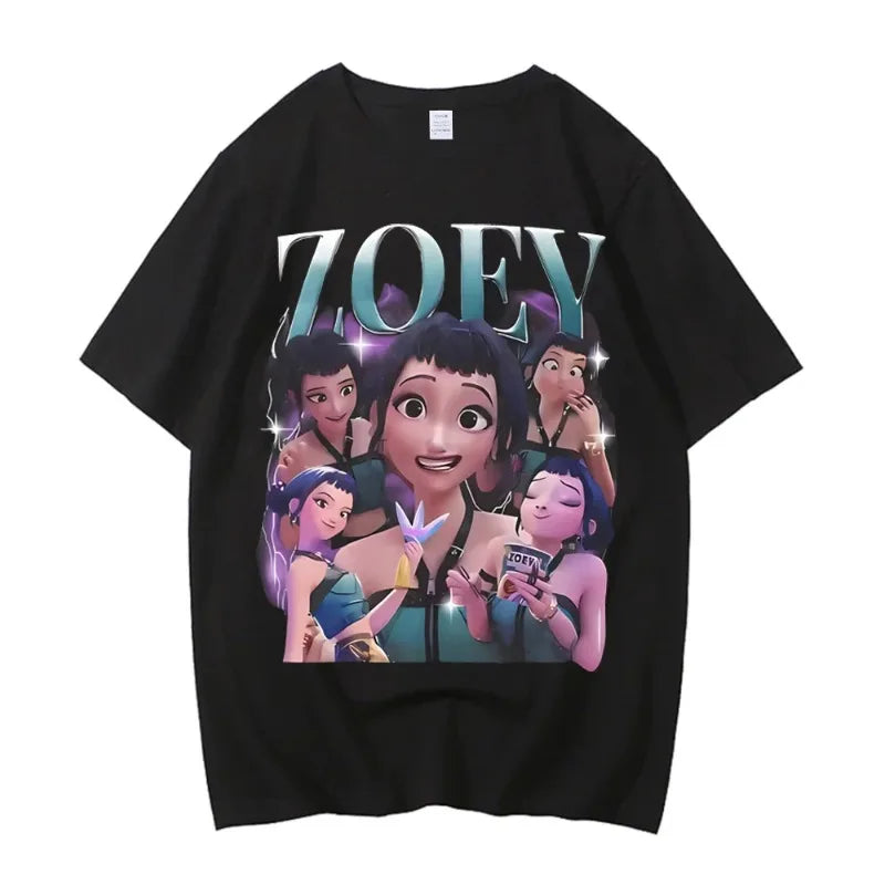 2025 Hot Cartoon KPop Demon Hunters Tiger T-shirt Harajuku O-neck Casual Shirt High Quality T Shirt Y2k Streetwea
