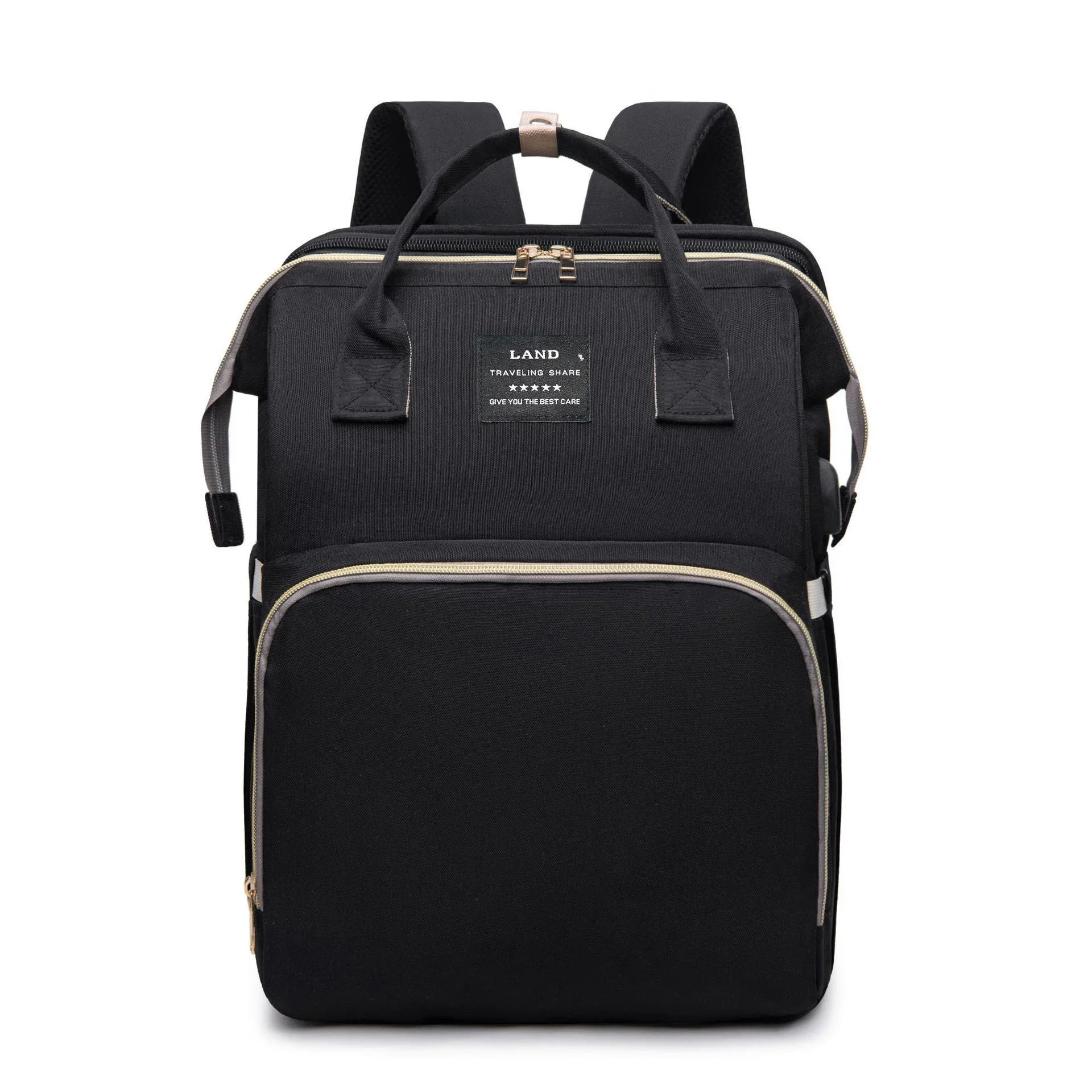 Multifunctional Mother and Baby Bag Mom Bag Bottle Backpack 2024 New Folding Sleeping Changing Bag Diaper Backpack