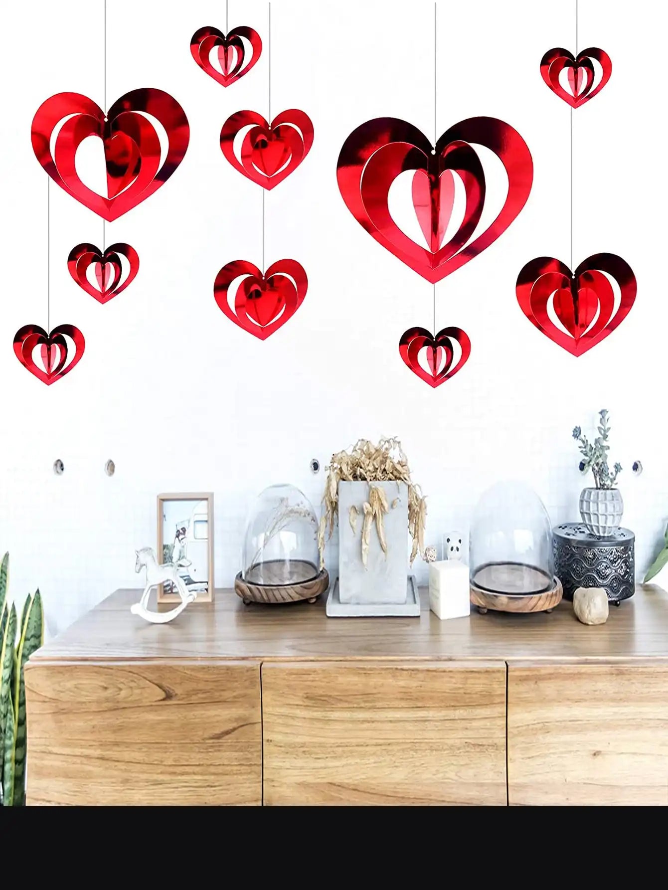 16pcs 3D love pendants/set, wedding anniversary birthday party, wedding decorations, hollow pendants, home decorations