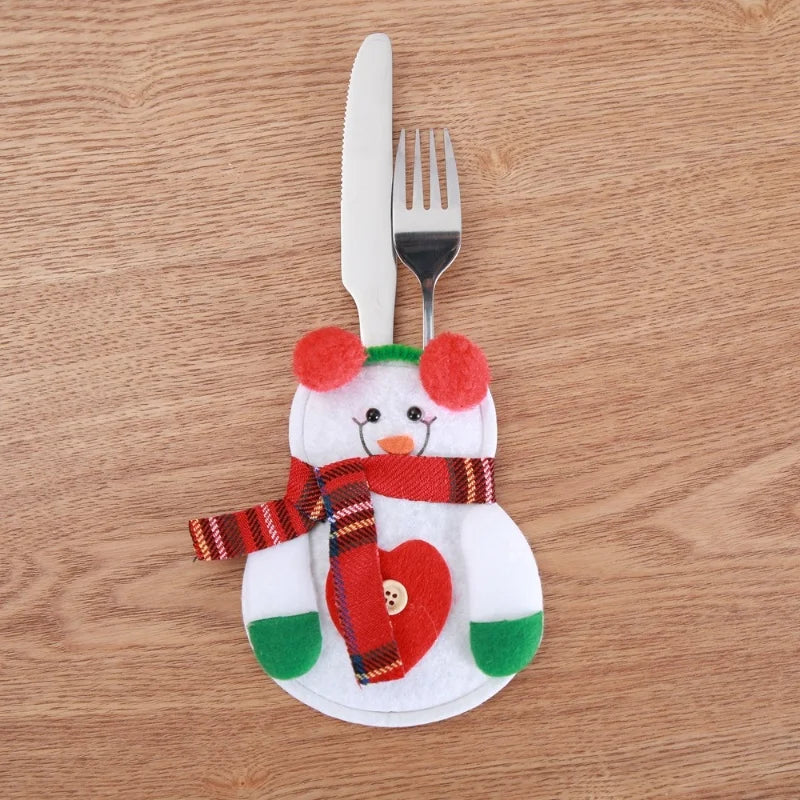 2025 Christmas Cutlery Holder Santa Claus Snowman Tableware Decoration Home Party Supplies Christmas Hat Deco Gift Bags Ornament - YourGiftIdeasUK