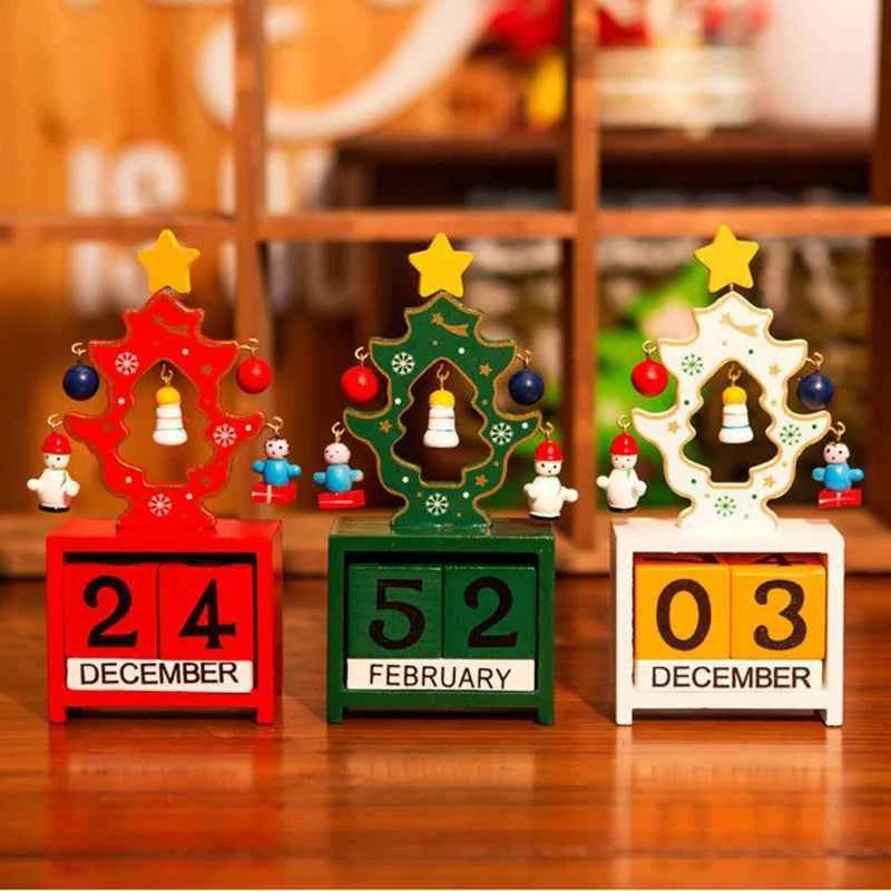 Christmas Advent Calendar Christmas Decorations Cute Snowman Elk Santa Claus Calendar Desktop Ornament New Year Gift Navidad