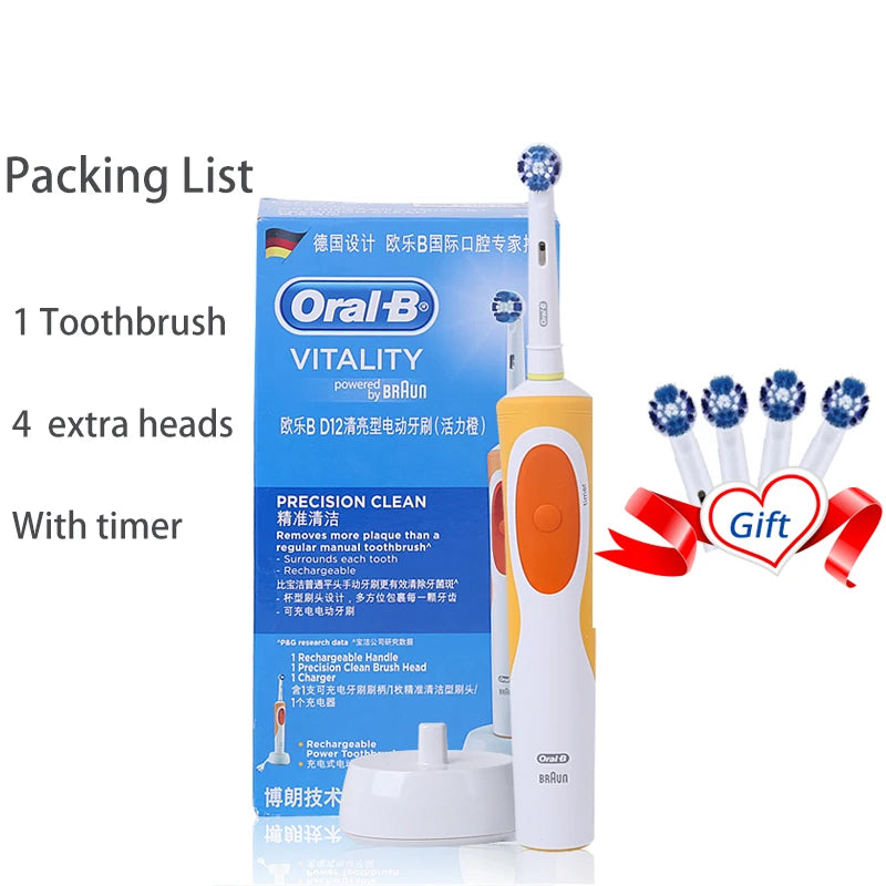 Oral B Electric Toothbrush Adult Rotation Clean Teeth Charging Tooth Brush 3D Whiten Teeth Oral Care Brush With Gift Brush Heads - Your Gift Ideas