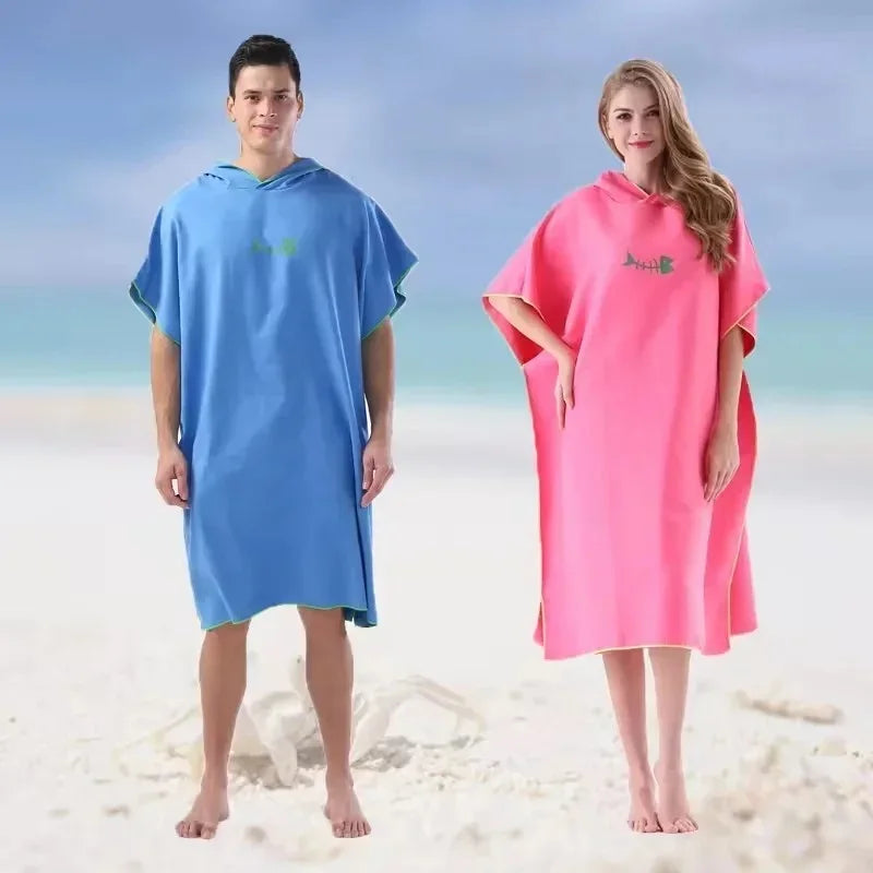 Microfiber Hooded Towel Men Women for Swim Beach Travel Quick Dry Changing Robe Cape Bath Towel Bathrobe Surf Poncho Sauna Play