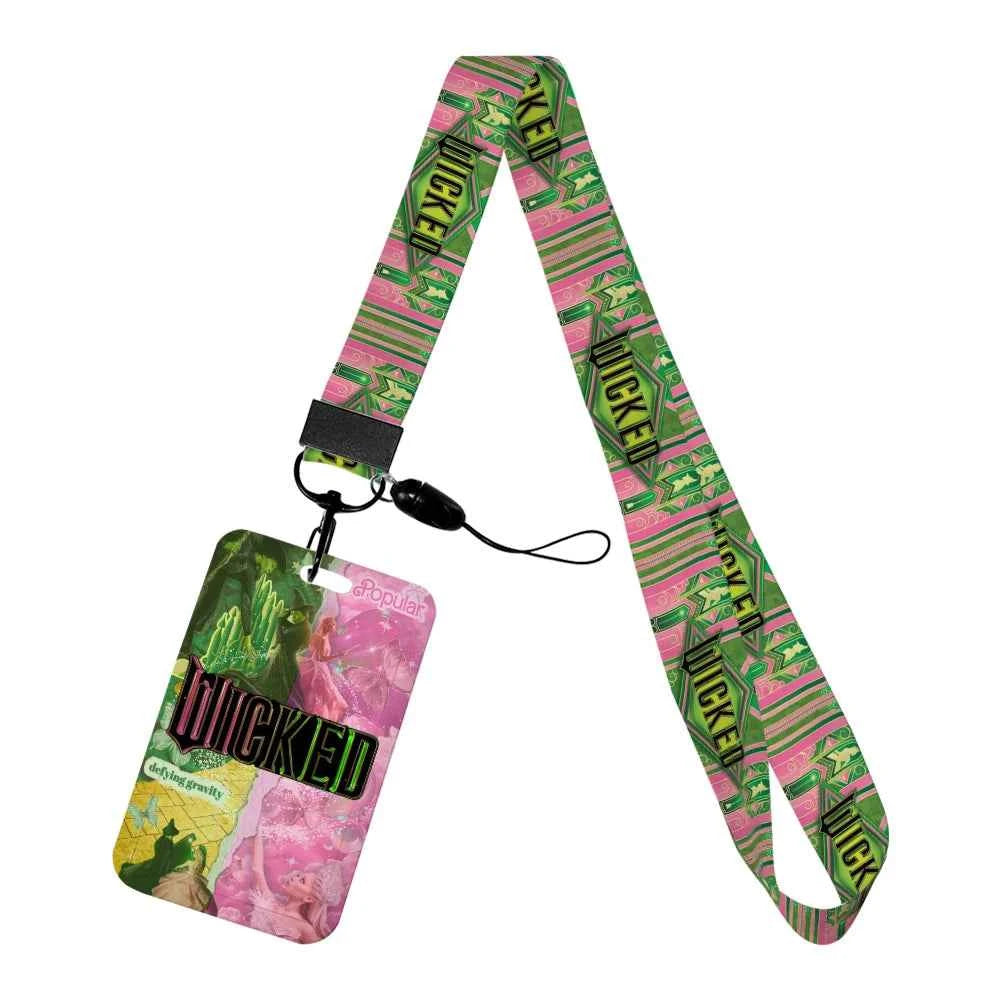 Wicked Glinda and Elphaba Women Lanyards ID Badge Holder Strap Work Card Bus Access Card Holder Keychains Accessories