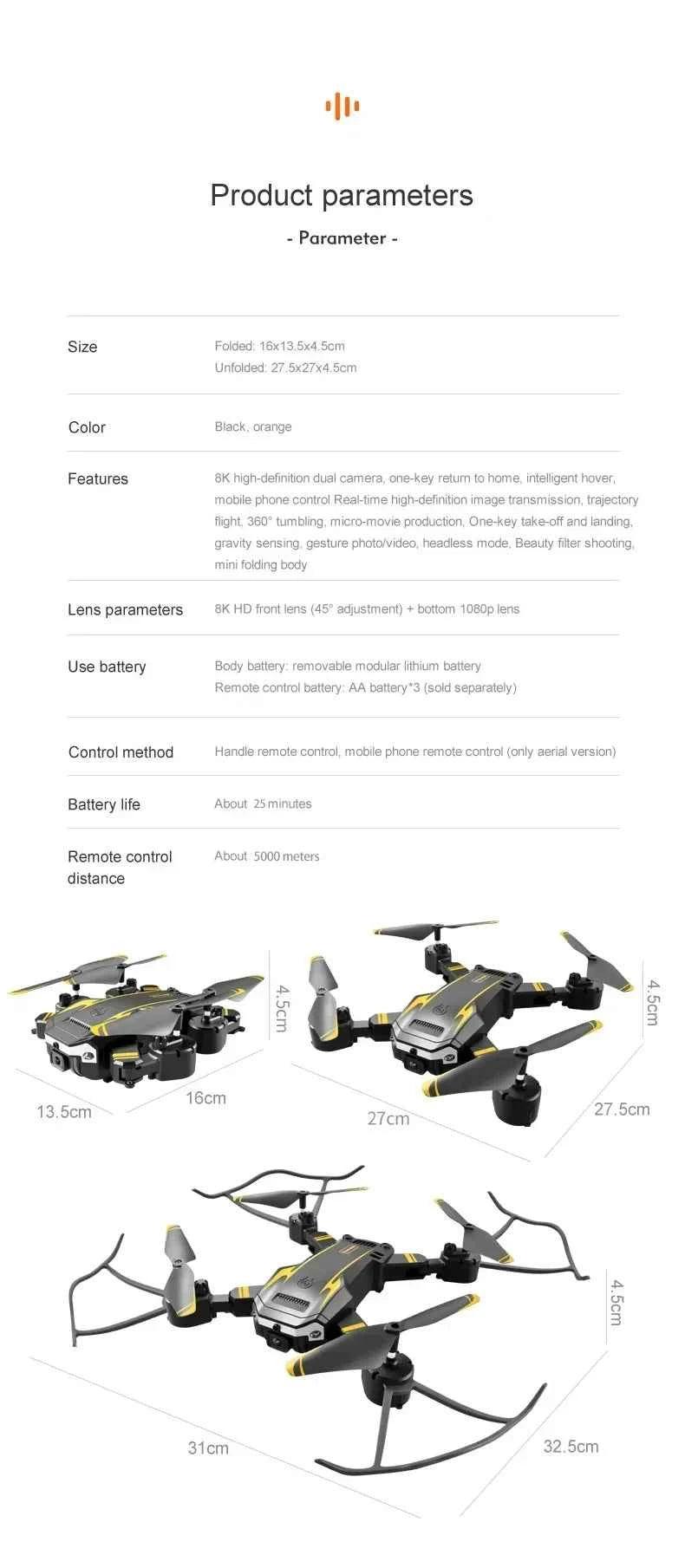 New G6 Drone 8K 5G GPS Professional HD 360 ° Aerial Photography Dual-Camera Foldables Obstacles Avoidanc Brushless Quadrotor 5KM